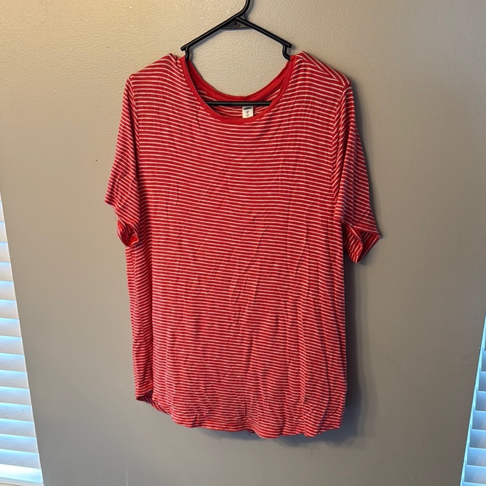 Old Navy size XL orange and white striped shirt